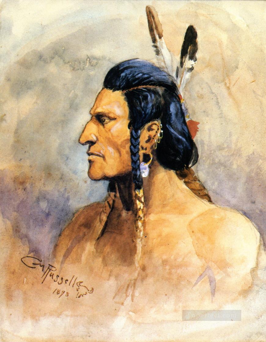 Indianer mutig 1898 Charles Marion Russell Indianer Ölgemälde